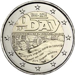 Obverse of France 2 euros 2014 - 70 Years since D-Day