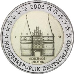 Obverse of Germany 2 euros 2006 - Holstentor in Lubeck 