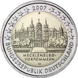 Obverse of Germany 2 euros 2007 - Mecklenburg -West Pomerania - Schwerin Castle 