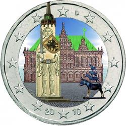 Obverse of Germany 2 euros 2010 - City Hall and Roland - Bremen