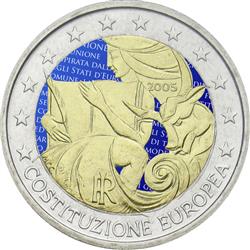 Obverse of Italy 2 euros 2005 - 1st anniversary of the European Constitution
