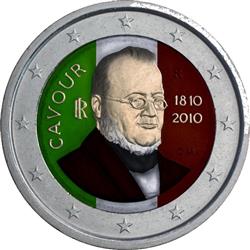 Obverse of Italy 2 euros 2010 - 200th Birthday of Camillo Benso, conte di Cavour