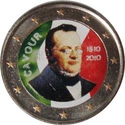 Obverse of Italy 2 euros 2010 - 200th Birthday of Camillo Benso, conte di Cavour