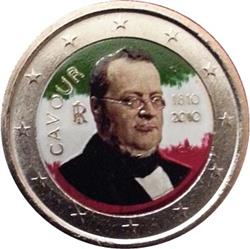Obverse of Italy 2 euros 2010 - 200th Birthday of Camillo Benso, conte di Cavour