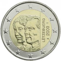 Obverse of Luxembourg 2 euros 2009 - Charlotte's Accession to the Throne