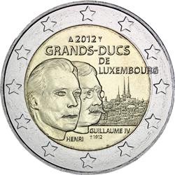 Obverse of Luxembourg 2 euros 2012 - 100 anniversary of the death of Grand Duke William IV