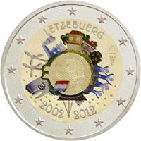 Image of Luxembourg 2 euros colored euro