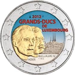 Obverse of Luxembourg 2 euros 2012 - 100 anniversary of the death of Grand Duke William IV