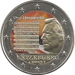 Obverse of Luxembourg 2 euros 2013 - National Anthem of the Grand Duchy