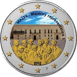 Obverse of Malta 2 euros 2012 - 1887 Majority Representation