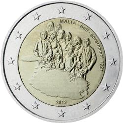 Obverse of Malta 2 euros 2013 - Establishment of Self-Government in 1921