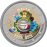 Image of Malta 2 euros colored euro