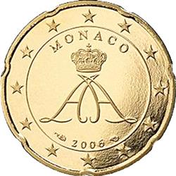 Obverse of Monaco 20 cents 2006 - Grimaldi seal