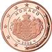 National side of Monaco 2 cents coin