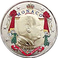 Image of Monaco 2 euros colored euro