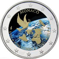 Image of Monaco 2 euros colored euro