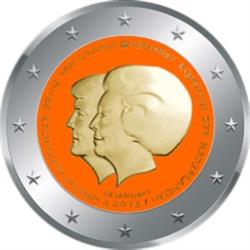 Obverse of Netherlands 2 euros 2013 - Change of Throne Announcement