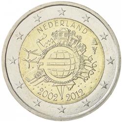 Obverse of Netherlands 2 euros 2012 - 10 years of euro banknotes and coins