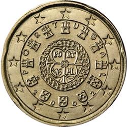 Obverse of Portugal 20 cents 2005 - Portuguese Royal Seal - AD 1142