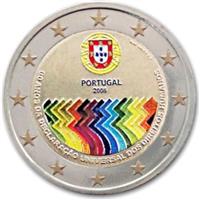 Image of Portugal 2 euros colored euro