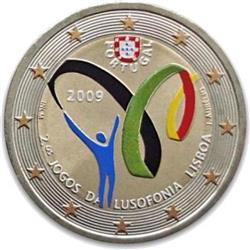 Obverse of Portugal 2 euros 2009 - 2nd Lusophone Games