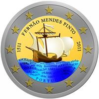 Image of Portugal 2 euros colored euro
