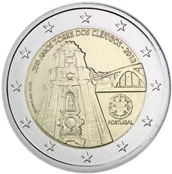 Obverse of Portugal 2 euros 2013 - 250th Anniversary of the Clerigos Tower, Porto