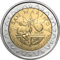 Image of San Marino 2 euros commemorative coin