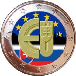 Obverse of Slovakia 2 euros 2014 - 10 Years of Slovakian Membership in EU