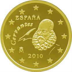 Obverse of Spain 10 cents 2018 - Miguel de Cervantes