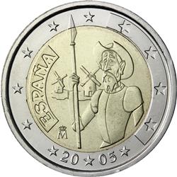 Obverse of Spain 2 euros 2005 - Don Quixote of La Mancha