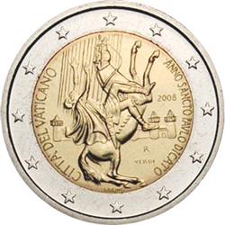 Obverse of Vatican 2 euros 2008 - Year of Saint Paul the Apostle