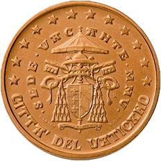 Obverse of Vatican 5 cents 2005 - Sede Vacante