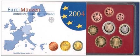 Obverse of Germany Proof Set - Mintmark D 2004