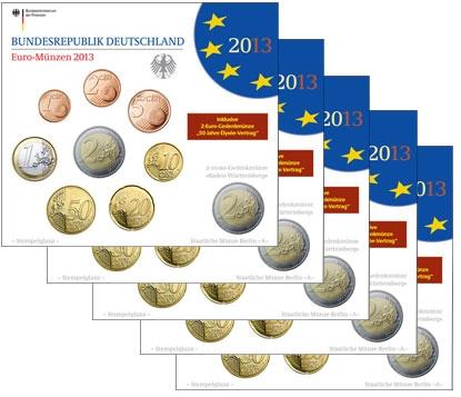 Obverse of Germany Official Blister - Mintmark ADFGJ 2013