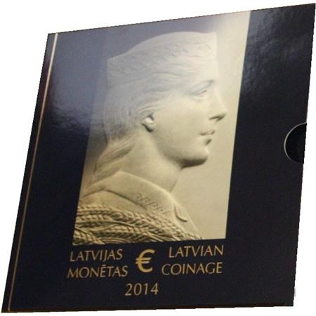 Obverse of Latvia Official Blister 2014