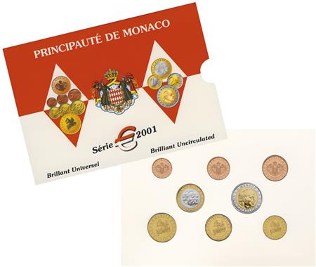 Obverse of Monaco Official Blister 2001