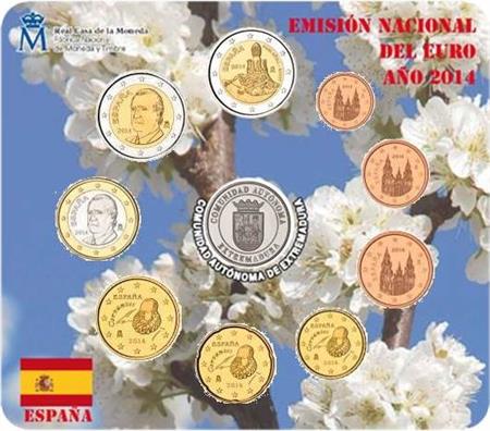 Obverse of Spain Official Blister - Extremadura 2014