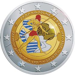 Obverse of Greece 2 euros 2010 - 25th Centenary of the Battle of Marathon