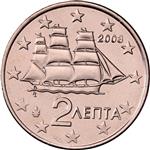 Obverse of Greek 2 cents coin