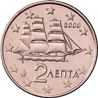 Image of Greece 2 cents coin