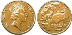 Obverse of Australia 1 dollar 1987 - Effigy of Elizabeth II
