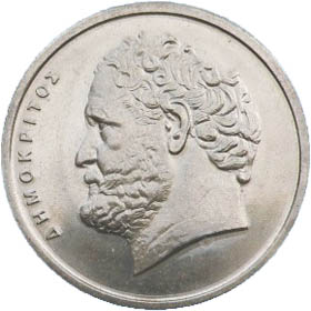Greece 2000 DEMOCRITUS ATOM 10 ΔΡΑΧΜΕΣ drachma **UNC** 50 coins .KM # 132. 