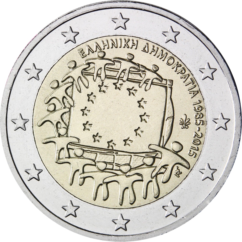 Greece 2 euro coin 2015 /"EU Flag/" UNC