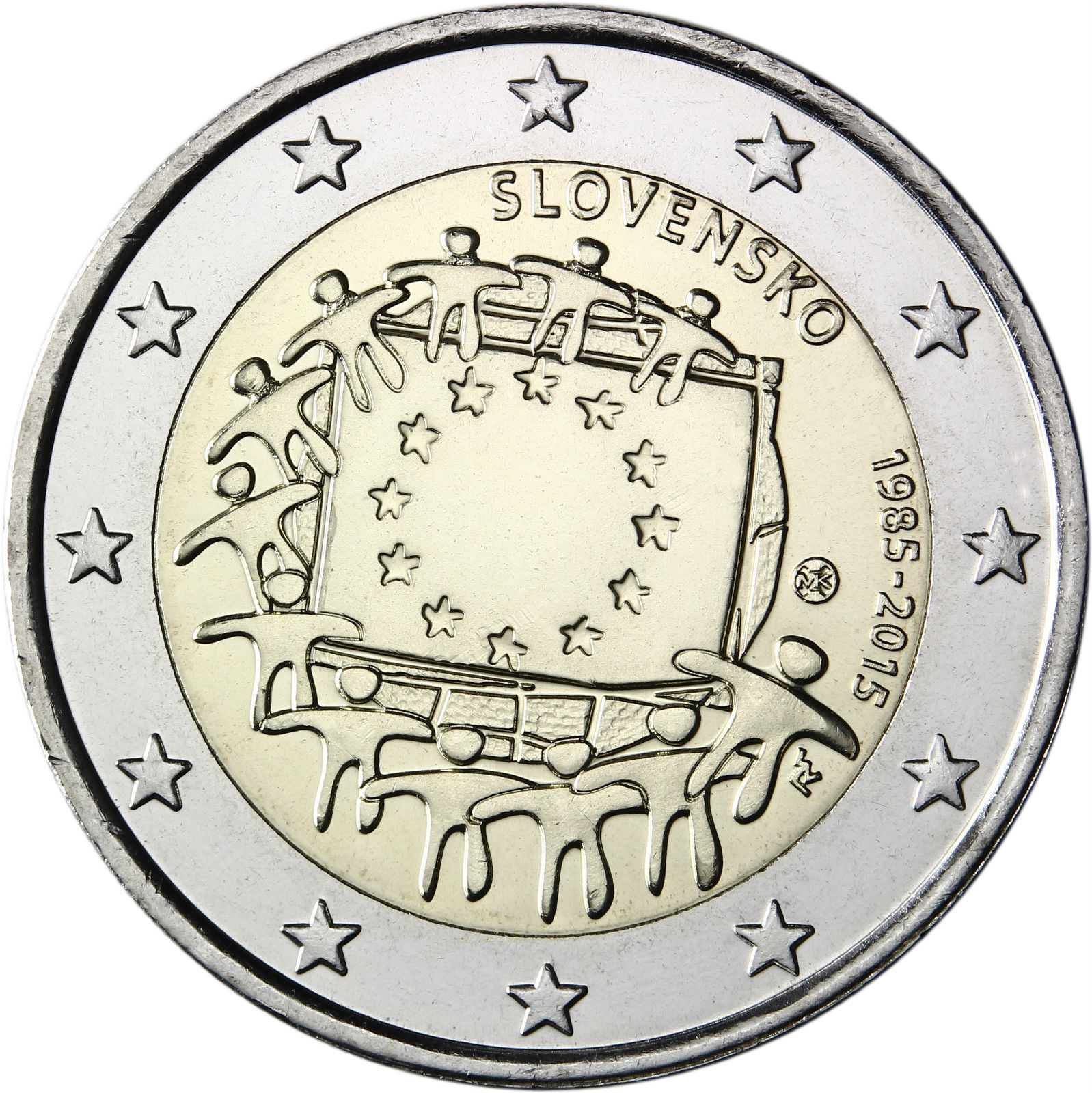 Slovenia 2 euro coin 2015 /"30th anniversary of the EU flag/" UNC