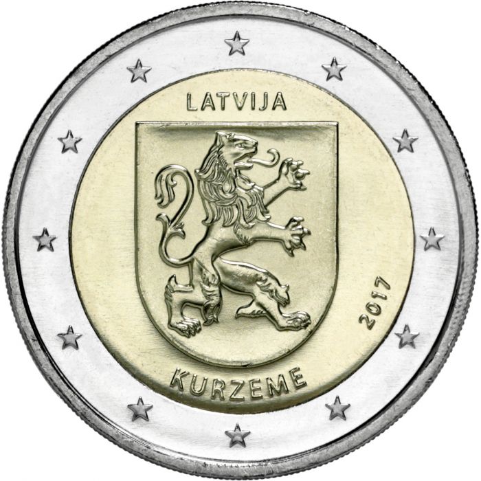 2 € Euro commemorative coin 2017 LATVIA Kurzeme region