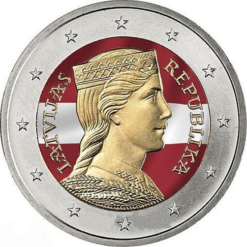 Colored Latvia 2 euro 2014 - Latvian maiden [eur17161]